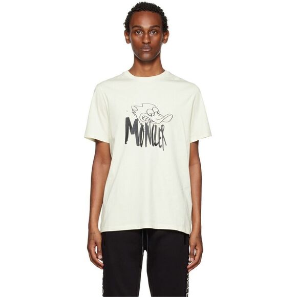 MONCLER Men’s Gray Duck Logo Graphic Print T-Shirt - Picture 4 of 13